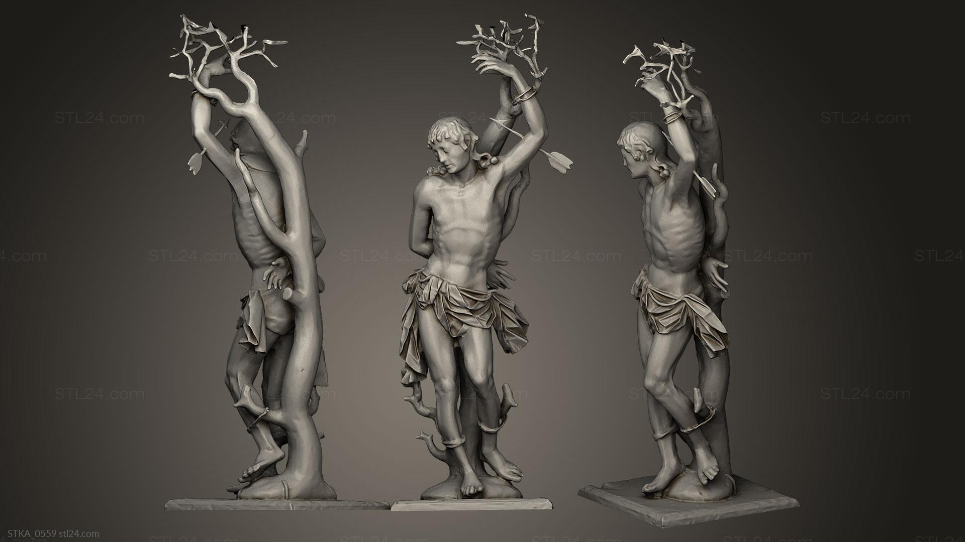 Статуи античные и исторические (Святой Себастьян, STKA_0559) 3D модель для ЧПУ станка